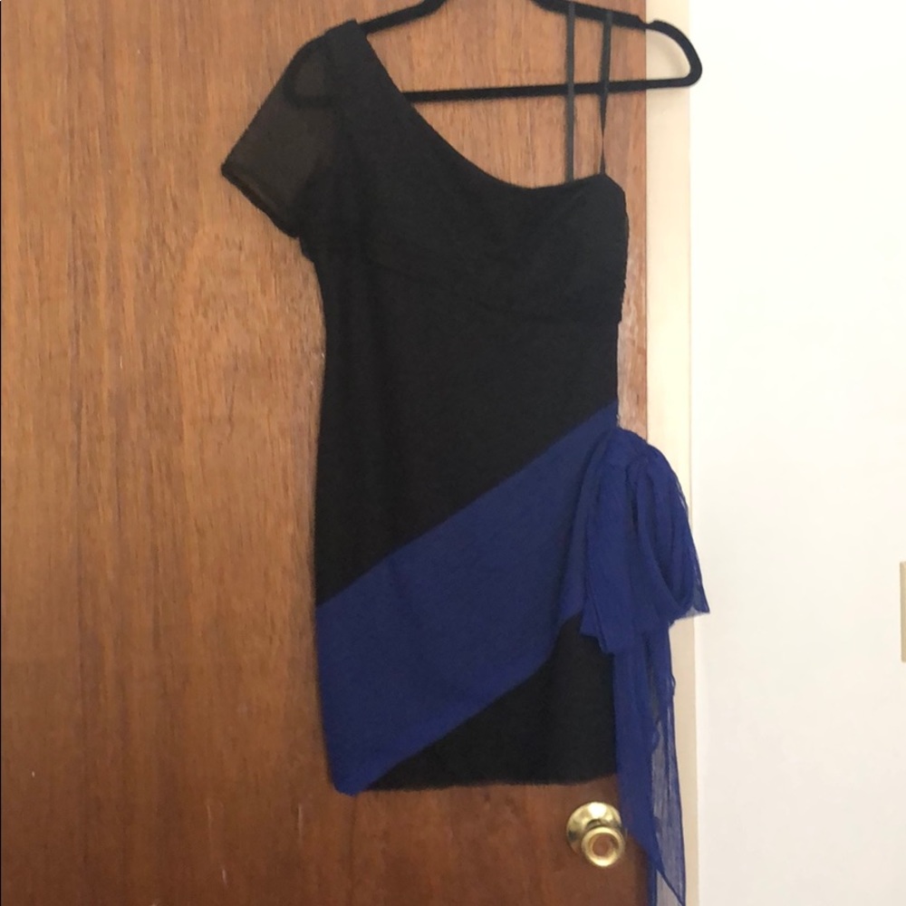 BCBG one shoulder mini cocktail dress